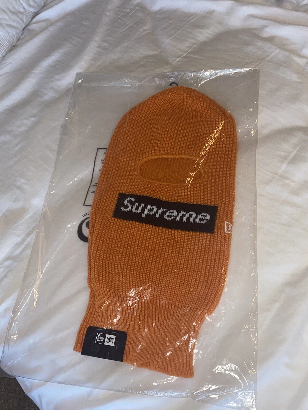 *UNOPENED PACKAGE/UNWORN* Supreme New Era Box Logo Balaclava (FW22): Orange