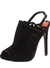 Via Spiga Nellie Sandals Women Size 7M High Heel Shoes Slingback Black Suede NEW