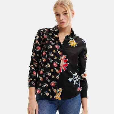 Desigual ''Singapur'' Cotton Floral Blouse, NWT Size Medium