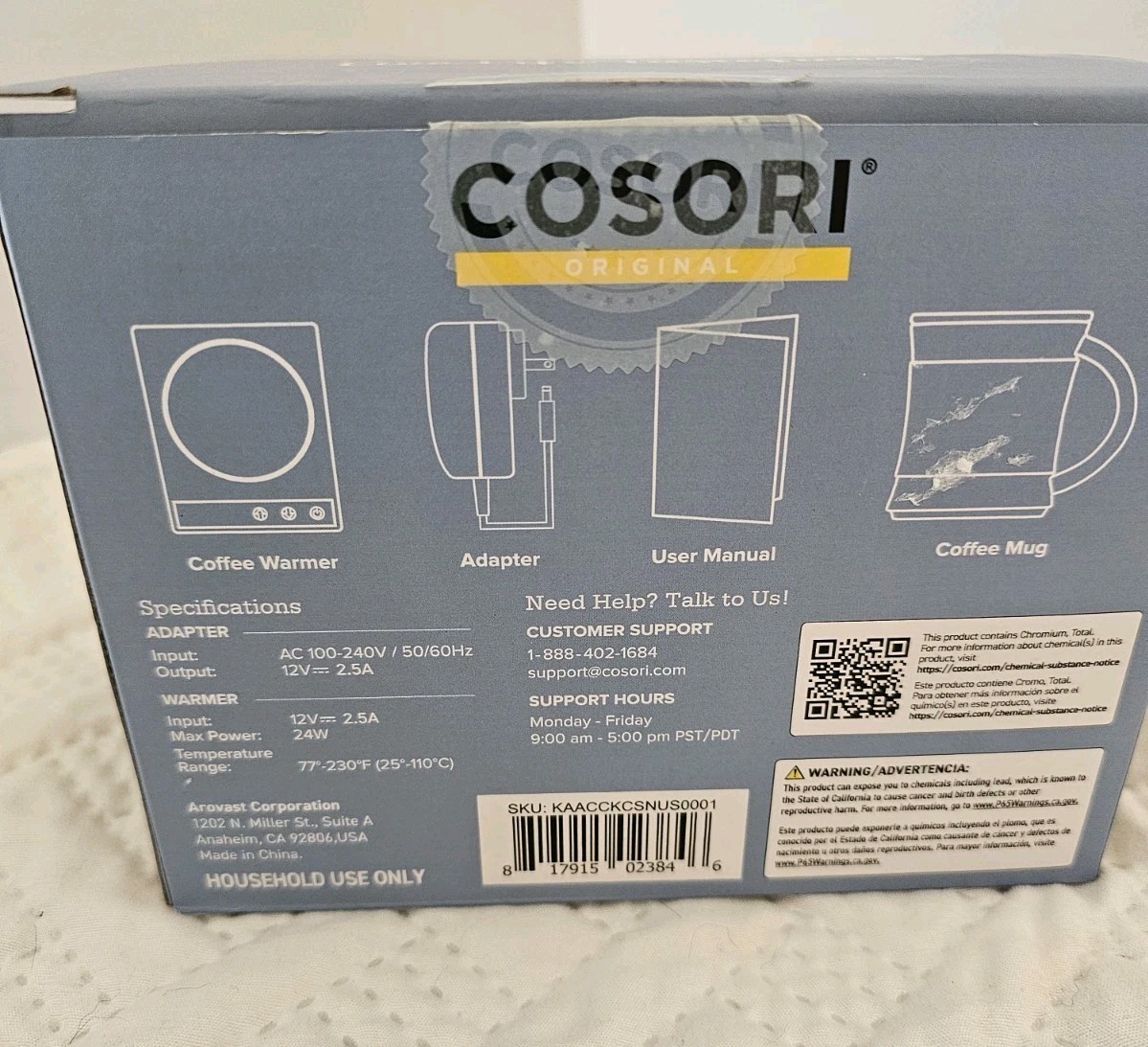 Cosori Coffee Mug & Warmer Plate, Open Box, Tested Works