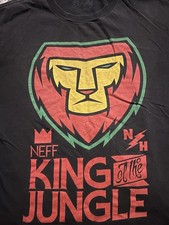Neff King of the Jungle Lion Graphic t-shirt black M USA made streetwear