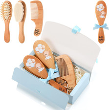 3 Pcs Baby Hair Brush and Comb Set for Newborn Baby Grooming Kit with Gift Box W