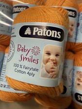Patons Baby Smiles Fairytale Cotton 4 ply 10 x 25 gram balls Shade 25 Tangerine