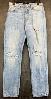 Flying Monkey Jeans - Womens 25 - Blue - Mid Rise Straight Leg Distressed (4402)