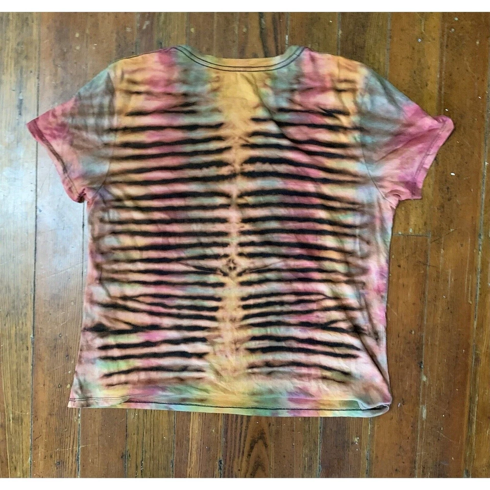 Y2K Def Leppard T Shirt Tour bleach Tie Dye RARE merch VTG XL Band Tee HANDMADE - Image 4 of 4