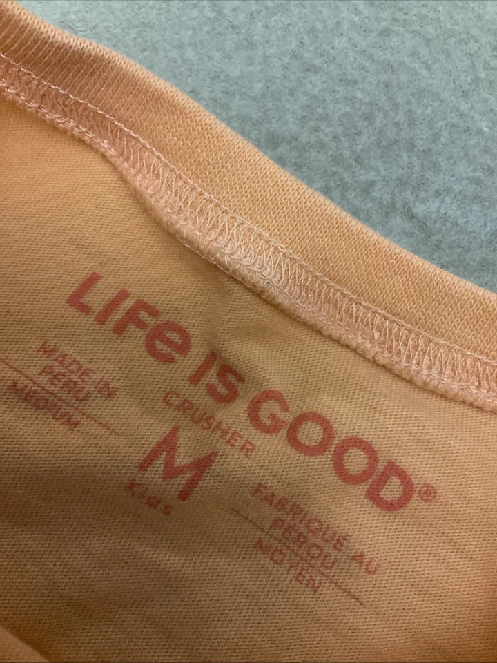 Camiseta Life Is Good Kids Mediana Tiburón Naranja Niños Niñas Manga Larga Foto 3 de 4