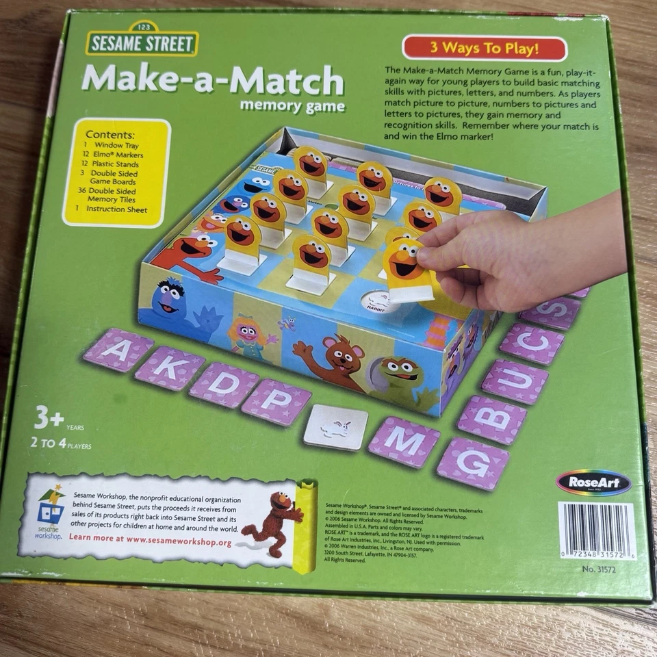 Almost Vintage Sesame Street Elmo’s Make-A-Match Memory Board Game 2006 - Image 2 of 4