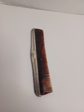 Antiqued/Vintage Silver Plated Comb Ornate with Floral Accents Weighted
