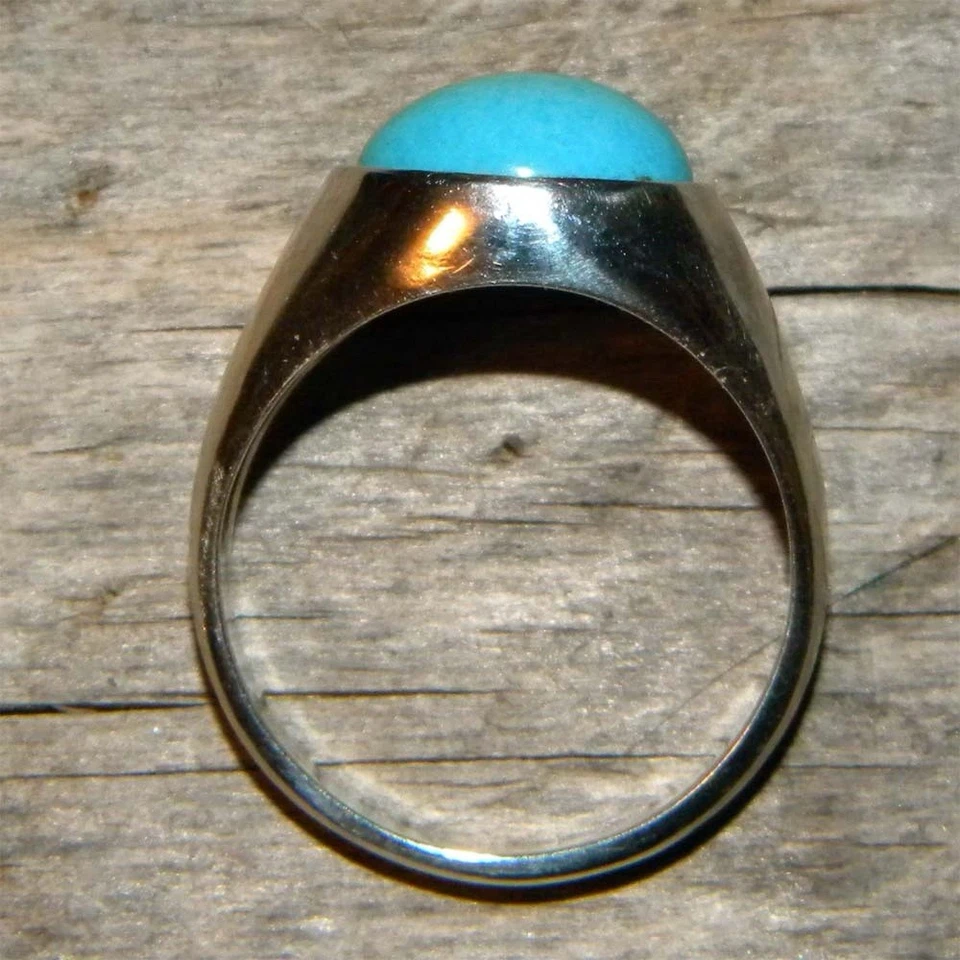 Sterling Silver 10x8mm Sleeping Beauty turquoise ring SIZE 6, 7, 8 or 9 - Image 3 of 3