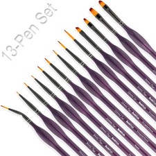 Detail Paint Brush Set, Rock Ninja 13pcs Thin Brushes for Fine 13 Pcs, Purple 
