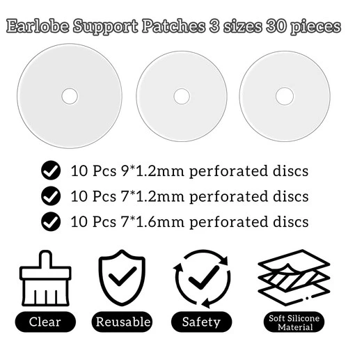 Clear Piercing Discs for Silicone Healing Earrings, Keloids & Belly  image 3