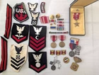 large military vintage ww2 lot patches pins ribbons sterling USN 1939-43 Estate