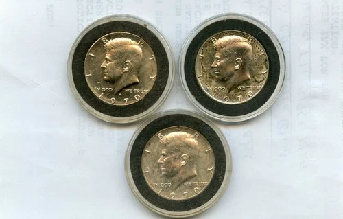 3 PC. 1970-S 40% SILVER PROOF KENNEDY HALF DOLLAR COINS!!!