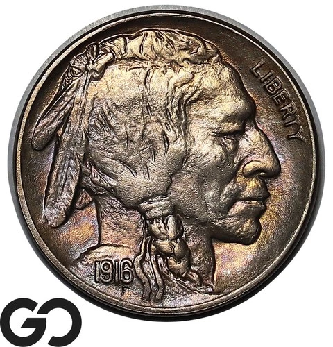 1916-D Buffalo Nickel, Beautiful Solid Gem BU++