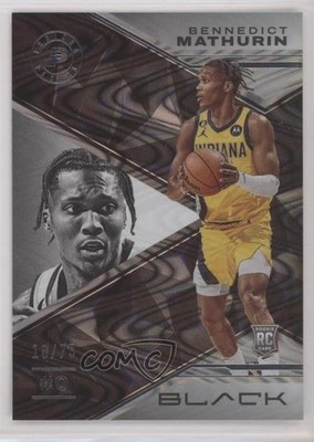 2022-23 Panini Black Rookie Silver 10/75 Bennedict Mathurin #72 Rookie RC 1gs7