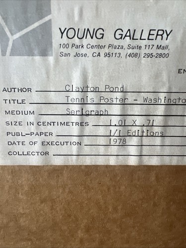 1977 Clayton Pond "Art Washington" Psychedelic Serigraph signiert & gerahmt 1/1 - Bild 10 von 10