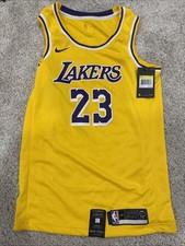 Nike LeBron James Los Angeles Lakers 23 Gold / Yellow Icon Swingman Jersey 40 S