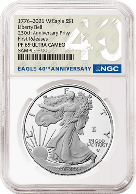 #ad 2026 W 250th Anniversary Proof Silver Eagle NGC PF 69 UC FR 40th Presale2 $189.45