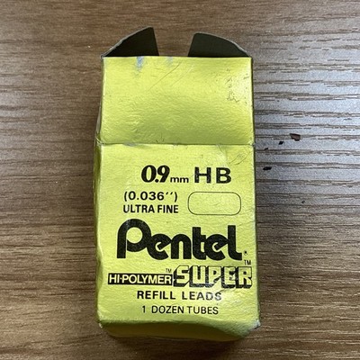 Vintage Mechanical Pencil Lead 5 Refills Pentel Hi Polymer Super 0.9 Japan