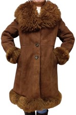 Vintage Brown sheepskin penny lane Afghan shearling coat