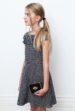 David Charles Black Label Girl’s Tweed Dress Ruffle Lined Size 14 $198