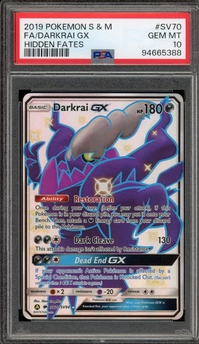 Pokemon Darkrai Gx Hidden Fates Full Art SV70/SV94 PSA 10 Gem Mint