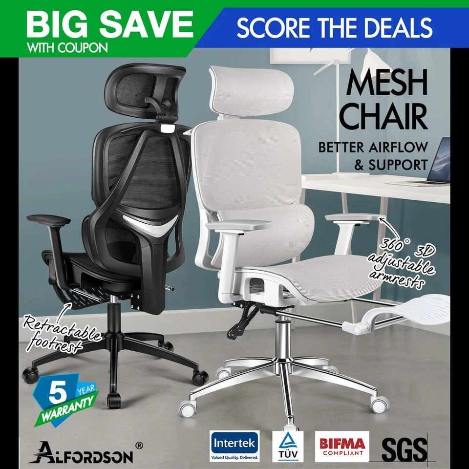 ALFORDSON Ergonomic Office Chair Mesh Seat Desk Computer Gaming
