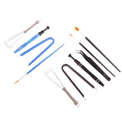 1Set Keyboard Cleaning Tool Keycap Puller Stem Holder Lube Brush w/Storage Bag