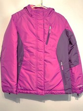 Champion Venture Dry Large 10-12 Girls Hooded Winter Jacket Pink Purple Outdoors