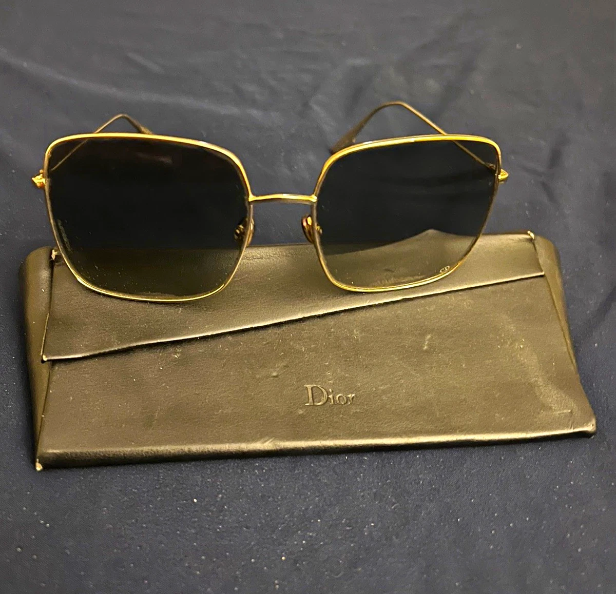 Dior Gold Square Sunglasses for Women for sale | eBay