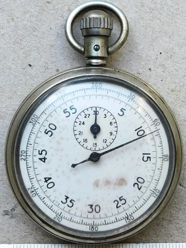 NO RESERVE WW2 Working Air Ministry Stopwatch Pocket Watch Vintage Military