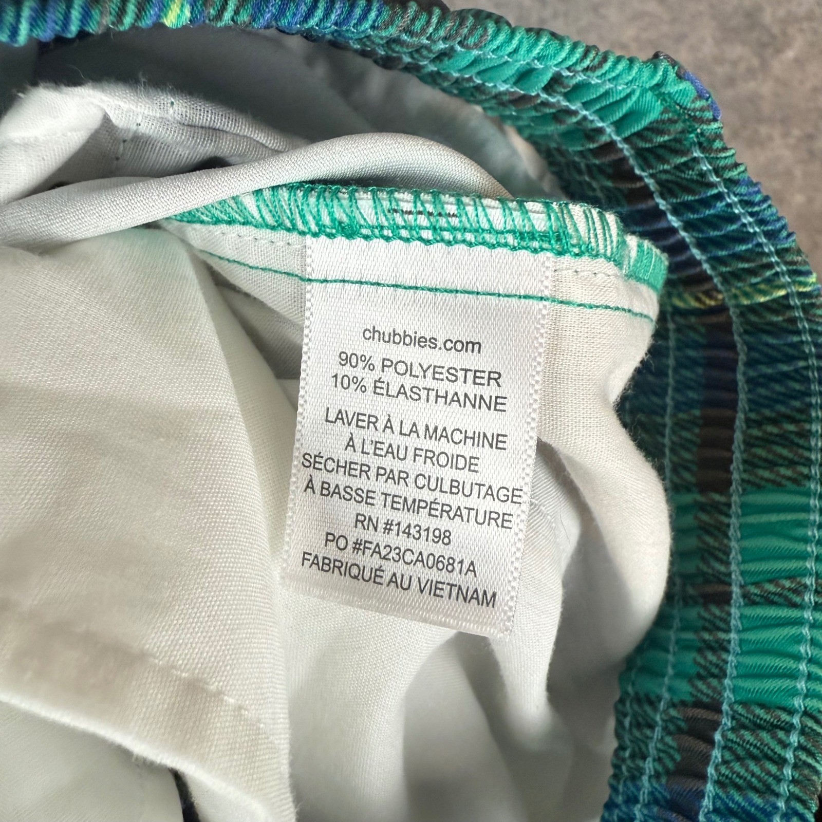 Chubbies Everywear Pants Mens L Green Plaid Stretch Casual Lounge Trousers