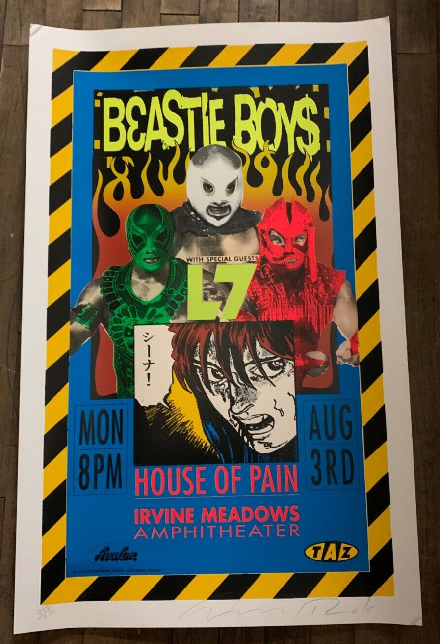 TAZ - 1992 - Beastie Boys Concert Poster S&N W/ L7 & House Of Pain In  Irvine, CA