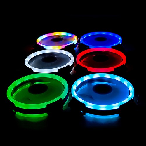 120mm PC Case Fan 12V Big 4p + 3p 1200rpm RGB Desktop Computer Heat Colorful _yi - Afbeelding 3 van 19