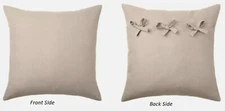 IKEA Aina 20x20 100% Linen Throw Pillow Cushion Cover Beige w/Ties 704.095.09