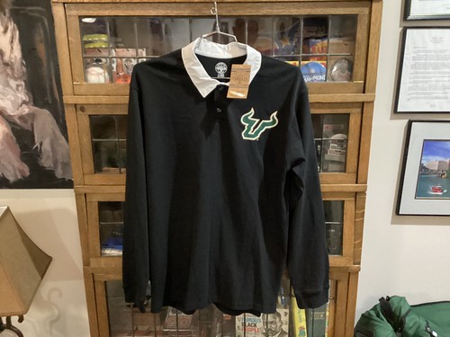 NWT South Florida Bulls RIVALRY THREADS Black L/S Rugby Polo SZ L - Cool - 第 1/11 張圖片