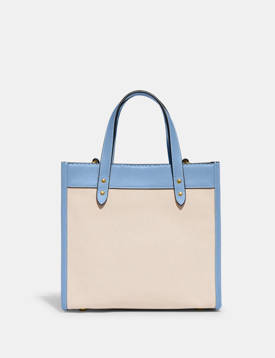 COACH Field Tote 22 Canvas Leather Satchel ~NWT~ Pool CH740 | eBay