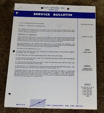 1956 Willys Motors Jeep Service Bulletin 323 Powr-lok Differential Cj3b Cj5 Cj6