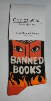 Out of Print Read Banned Books Pair of Socks Size SMALL 9-11