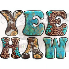 Sublimation Print Western Yee Haw Ready to Press Heat Transfer