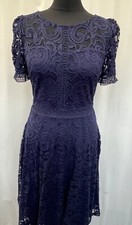 Miusol Navy Blue Lace Short Sleeve Dress Size S