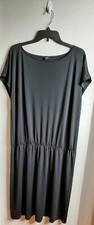 Talbots Womens Elastic Waist Dress Plus Size 3X Black Stretch Casual Minimalist