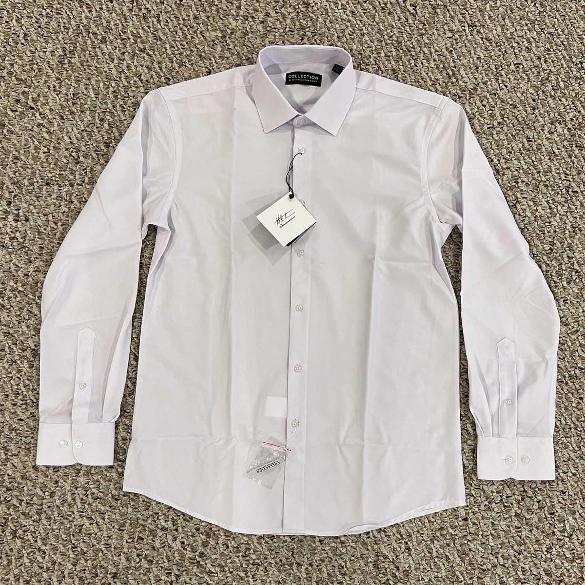 michael strahan white dress shirt Michael Strahan Button Down Mens Long Sleeve Shirt New