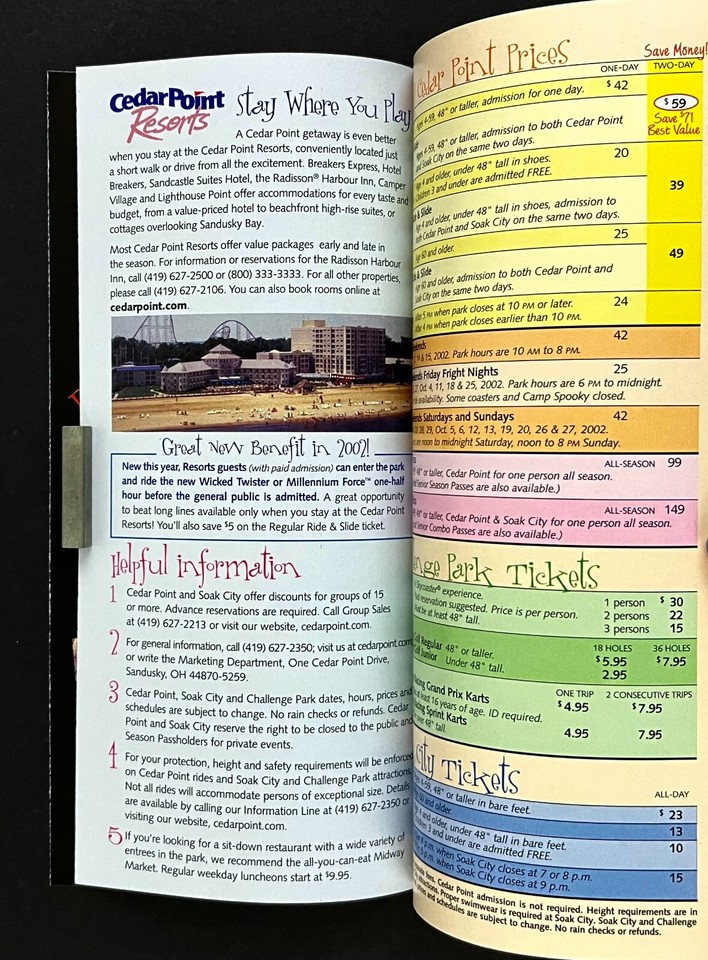 2002 Cedar Point Amusement Park Resort Sandusky Ohio Vintage Travel