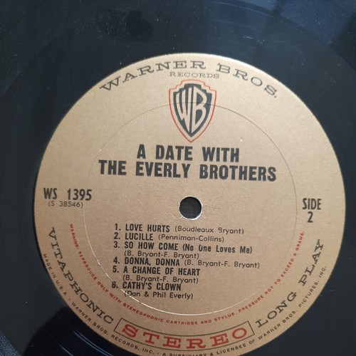 1960 A Date With The Everly Brothers Vinyl Record 12" LP 33 RPM WS 1395 - Picture 5 of 7