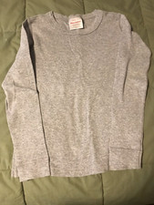 HANNA ANDERSSON boys organic cotton gray long john pajama set-130cm sz.8 -VG