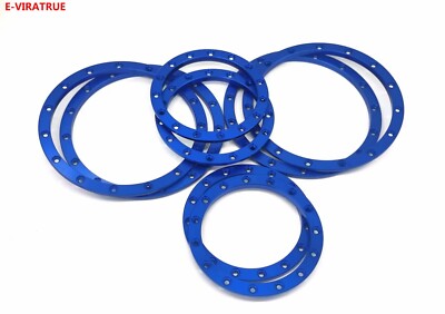 E-VIRATRUE Alu Inner&Outer Lock Rings For Losi Super BAJA REY 2.0 1/6 Blue 8pcs