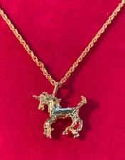 14KT GOLD PLATED CUTE UNICORN CHARM W/ 24"14KT GOLD PLATED ROPE CHAIN- 2008