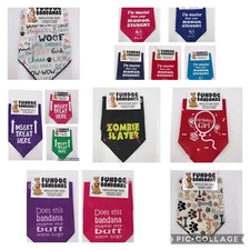 Fundog Triangle Bandana for Dogs Color Styles Designs Made in USA BOGO