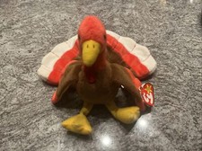 Ty Beanie Baby - GOBBLES the Turkey - 1996, Retired with Tag Grammar Error